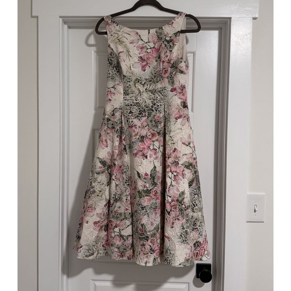 Adrianna Papell Floral Pink and Cream Wedding Dress